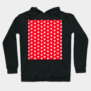 White Hearts Polka Dots on Red Hoodie